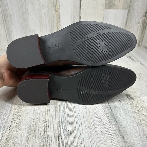 New Bella Vita Dora Brown Leather Block Heel Ankle Bootie  #1225. - Picture 11 of 14